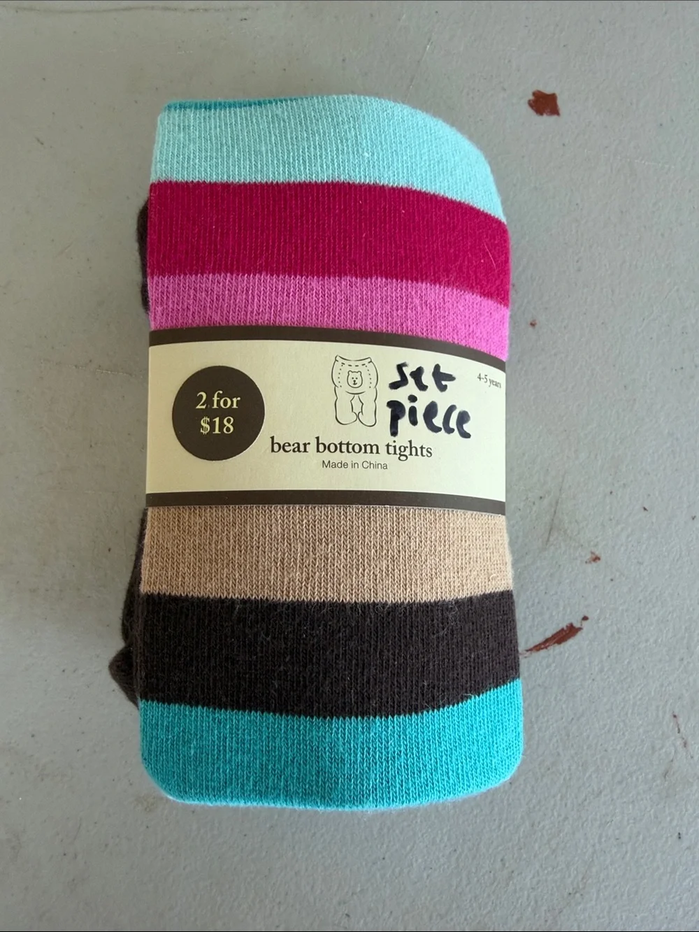 GAP Striped Kids Leggings in Turquoise, Fuchsia, Pink, Brown and Tan